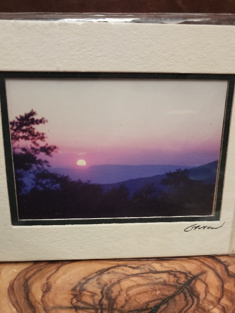 Sunset Landscape Photo Print in White Mat For a Frame - Picture 2 of 6